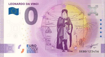Billet 0 Euro Souvenir - Léonard de Vinci - Italie 2022