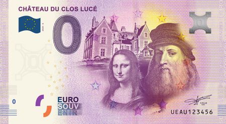 Billet 0 Euro Souvenir - Léonard de Vinci et la Joconde - Château du Clos Lucé - France 2020