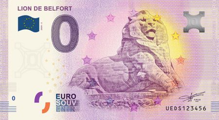 Billet 0 Euro Souvenir - Lion de Belfort - France 2020