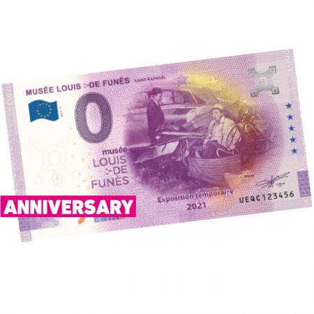 Billet 0 Euro Souvenir - Louis de Funès - Le Corniaud - version Anniversary- France 2021