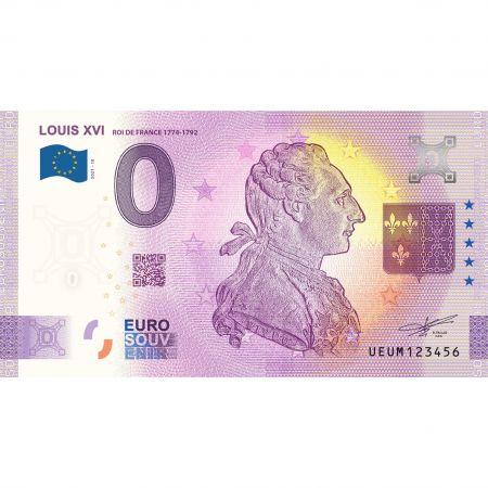 Billet 0 Euro Souvenir - Louis XVI - France 2021