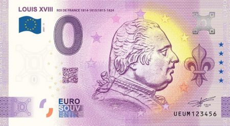 Billet 0 Euro Souvenir - Louis XVIII - France 2021