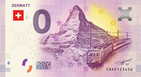 Billet 0 Euro Souvenir - Mont Cervin (Zermatt) - Suisse 2020
