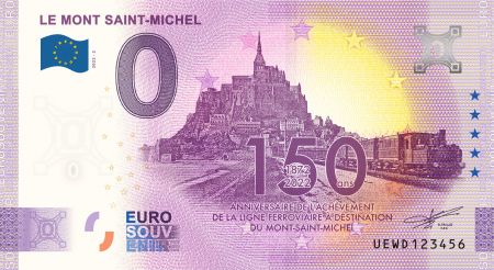 Billet 0 Euro Souvenir - Mont Saint-Michel - 150 ans du train - France 2022