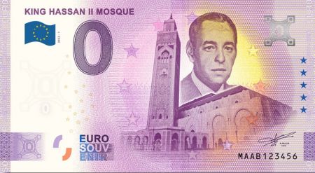 Billet 0 euro Souvenir - Mosquée Hassan II - Maroc 2022