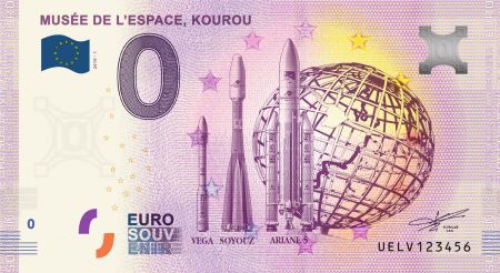 Billet 0 Euro Souvenir - Musée de l\'Espace - Kourou 2019