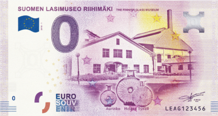 Billet 0 Euro Souvenir - Musée finnois du Verre - Finlande 2018