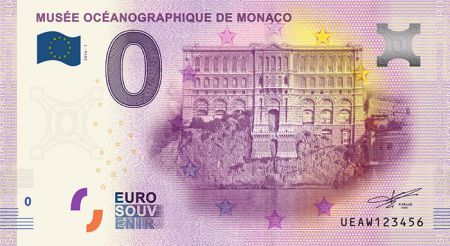 Billet 0 Euro Souvenir - Musée Océanographique - Monaco 2020