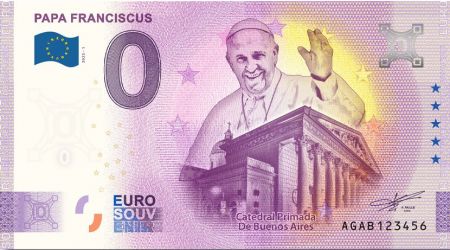 Billet 0 Euro Souvenir - Pape François - Cathédrale de Buenos Aires - Argentine 2022