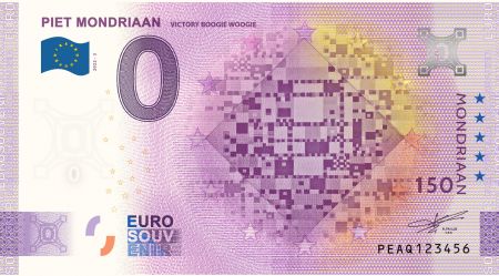 Billet 0 euro Souvenir - Piet Mondrian - Victory Boogie Woogie - Pays-Bas 2022