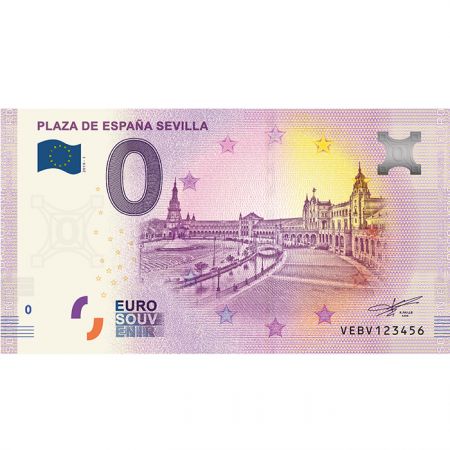 Billet 0 Euro Souvenir - Place de l\'Espagne - Séville - Espagne 2019