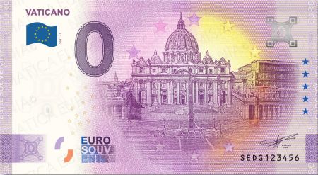 Billet 0 Euro Souvenir - Place Saint Pierre Vatican 2021