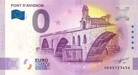 Billet 0 Euro Souvenir - Pont d\'Avignon - France 2022