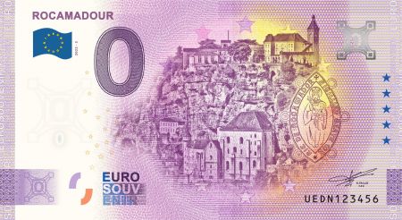 Billet 0 euro Souvenir - Rocamadour - France 2022