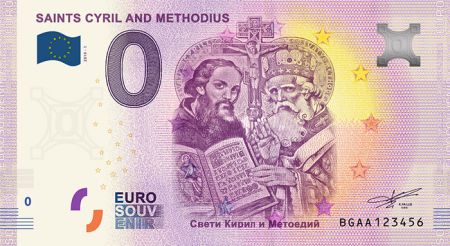 Billet 0 Euro Souvenir - Saints Cyril et Méthode - Slovaquie 2019