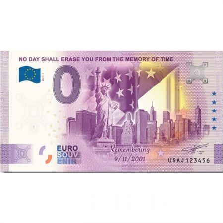 Billet 0 Euro Souvenir - Se Souvenir du 11 Septembre 2001 - USA 2021