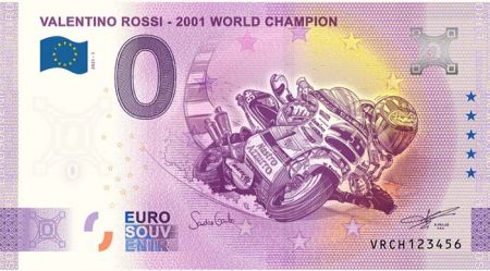 Billet 0 Euro Souvenir - Valentino Rossi - Champion du Monde 2001 - Italie 2021