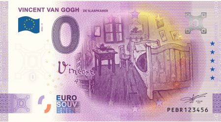 Billet 0 euro Souvenir - Vincent Van Gogh - La Chambre à Coucher - Pays-Bas 2022