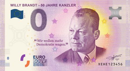 Billet 0 Euro Souvenir - Willy Brandt - Allemagne 2019