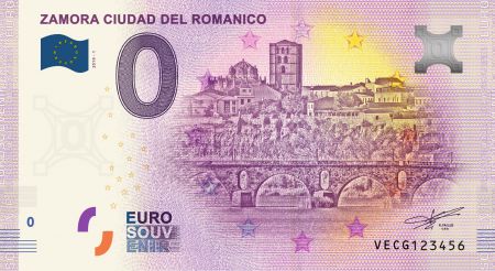 Billet 0 Euro Souvenir - Zamora - Ville Romane - Espagne 2019