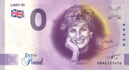 Billet 0 Pound Souvenir - Lady Di - Royaume-Uni 2022