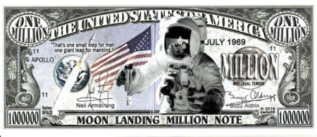Billet fantaisie 1 million alunissage Apollo 11