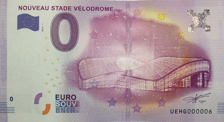 BILLET Numéro 6 - Nouveau Stade Vélodrome de Marseille 2016 - Billet 0 Euro Souvenir