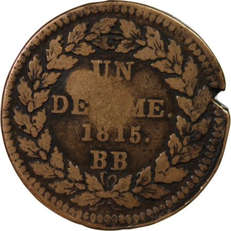 BLOCUS DE STRASBOURG  NAPOLEON Ier - DECIME 1815. BB - CONTREMARQUE T