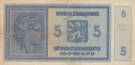 Bohéme et Moravie 5 Korun ND (1939) - Série A.046 Tampon Protectorat Cechy et Moravie