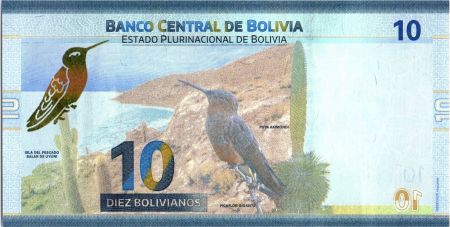 Bolivie 10 Bolivianos Héroes Boliviens - Colibri géant - ND (2018)