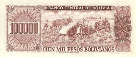 Bolivie 100000 Pesos Bolivianos Bolivianos, Campesino - Agriculture