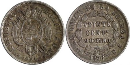 Bolivie 20 Centavos Armories - Valeur dans une couronne