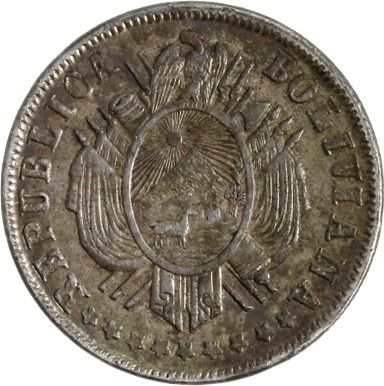 Bolivie 20 Centavos Armories - Valeur dans une couronne