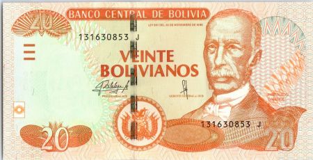 Bolivie 20 Pesos Bolivianos, Pantaleon Dalence, Casa Dorada - ND (2015)