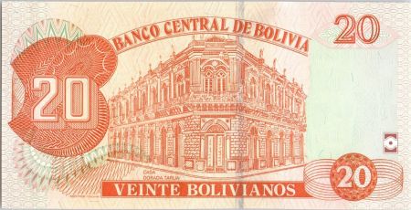Bolivie 20 Pesos Bolivianos, Pantaleon Dalence, Casa Dorada - ND (2015)