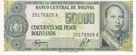 Bolivie 50000 Pesos Bolivianos - Villarroel - Raffinerie pétrolière - 1984 - P.170