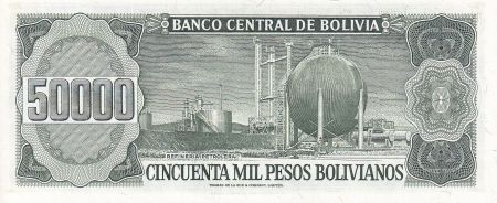 Bolivie 50000 Pesos Bolivianos - Villarroel - Raffinerie pétrolière - 1984 - P.170