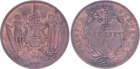 Bornéo 1 Cent, Armoiries - 1886 H