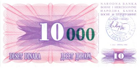 Bosnie-Herzégovine 10.000 Dinara - Pont Mostar - 1993