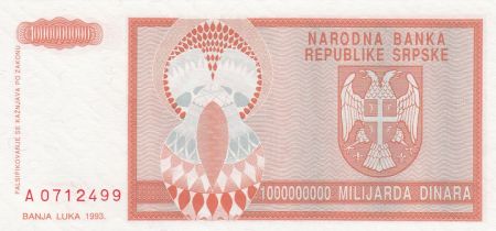 Bosnie-Herzégovine 1.000.000.000 Dinara 1993 - Aigle à 2 têtes - P.147- Neuf
