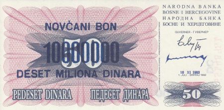 Bosnie-Herzégovine 50 Surcharge 10.000.000 Dinara -  Violet - 1993