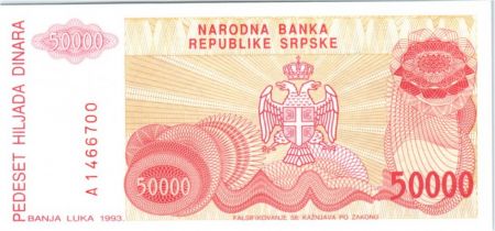 Bosnie-Herzégovine 50000 Dinara P. Kocic - 1993