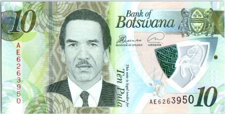 Botswana 10 Pula Prés. Serestse Khama Ian Khama - Polymer 2018 - Neuf