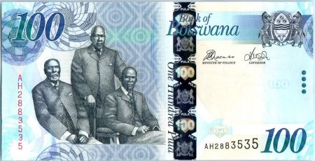 Botswana 100 Pula Sebeli I, Bathoen I, Khama III - 2012