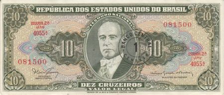 Brésil 1 Centavo / 10 Cruzeiros G. Vargas - Industrie - Estampa 2 A Série 4055 A - 1967