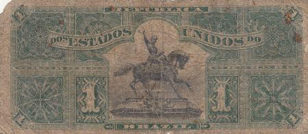 Brésil 1 Mil Reis 1891 - Estampa 7A - Petrópolis