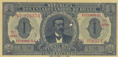 Brésil 1 Mil Reis 1921 - Estampa 12 A - D. Campista
