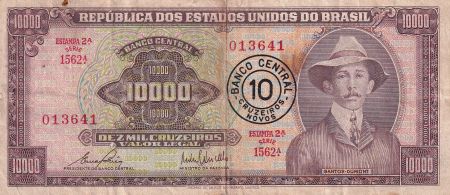 Brésil 10 Cruzeiros novos sur 10000 Curzeiros - Santos-Dumont - ND (1967) - P.189b