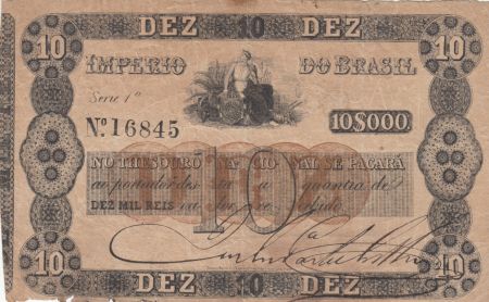 Brésil 10 Mil Reis, Imperio Do Brasil - 1852 - Faux - Counterfeit - TB