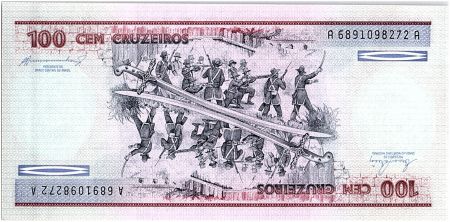 Brésil 100 Cruzeiros D. de Caxias - Soldats  - 1984